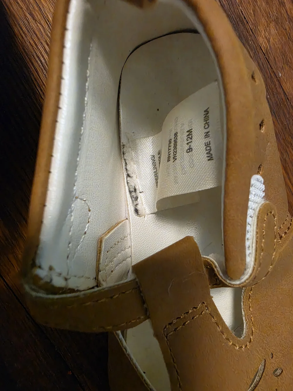 Brown Leather Baby Mary Jane Shoes with Cream Sherpa Slippers